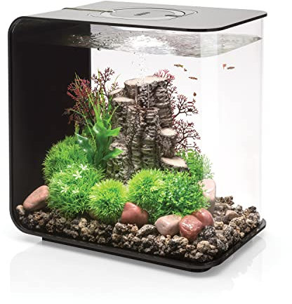 biOrb 72033 FLOW 30 LED, schwarz – elegantes Design-Aquarium, Komplett-Set mit Filter-System, LED-Beleuchtung, Boden-Kies und Luftausströmer aus widerstandsfähigem Acryl-Glas