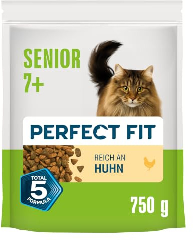 Perfekt passform Senior torrfoder för äldre katter från 7 år – kyckling, 750 g (6 påsar)