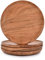 Samhita Acacia Wood Round Platters Set of 4 for Ottoman or Side Table, Charcuterie Board or Cheese Platter for Living Room (20.32cm x 20.32cm x 1.90cm)
