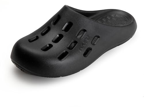 JOMIX Ciabatte Uomo Estive Pantofole Mare in Gomma EVA Zoccoli Comodi da Casa Slippers Ragazzi per Spiaggia Piscina Bagno SU9092 Nero 43