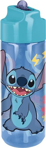 Stor Bouteille d'eau Ecozen originale Disney Stitch 540 ml pour enfants avec bouchon dévissable et bec anti-éclaboussures pliable