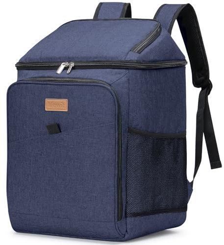Lifewit 32L, 34 Dosen, isolierte Kühltasche, Große kühlrucksack, auslaufsichere tragbare Lunchtasche, weiche Kühlbox für Outdoor, Picknick, Strand, BBQ, Camping, Reisen, Familie, Dunkelblau