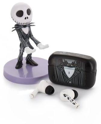 Buds Pro The Nightmare Before Christmas Jack Skellington Kabellose Bluetooth Ohrhörer und Handyhalterung - In Ear Kopfhörer mit Mikrofon, über 28 Stunden Wiedergabezeit, Aktive Geräuschunterdrückung