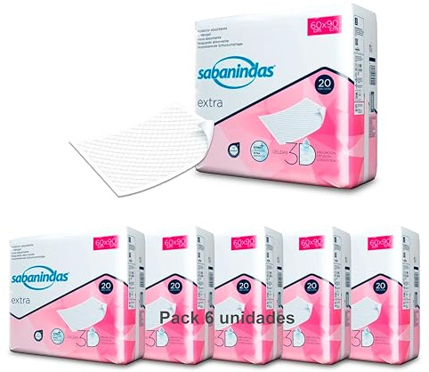 Empapador Sabanindas Extra 60X90 - Caja de 6 Unidades - 120 Unidades en Total