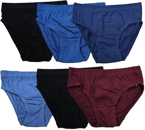 reshmena® 6 Boys' Cotton Briefs Kids Underpants Briefs Childrens Toddler Boys Cotton Rich Brief Comfortable Boxer Underwear Assorted Colours Brief's 9-11 Yrs