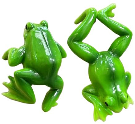 Qfdiwr Statue Da Giardino Rane - Decorazione Divertente Con Vaso A Forma Di Animale | Statua Appendibile Per Piante Con Rana Laterale - Set Di 2 Per Balcone, Prato, Ringhiera, Giardino, Patio,