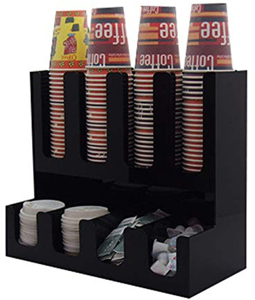GZKDKZB Papierbecherspender, Kaffeebecherdeckelhalter mit Fächern, Einwegbecherhalter für Kioske, Cafeterias, Snackbars, F
