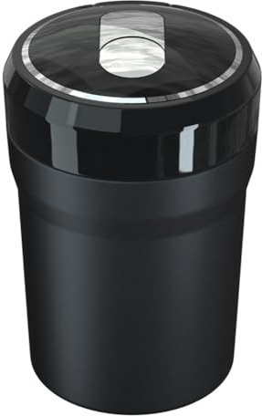 Buhdjfnke Cenicero para Automóvil, Portavasos Cilíndrico Portátil Sin Humo, Cenicero Automático Sin Humo con Tapa y Luz LED