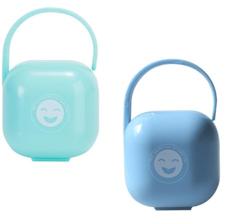LOORGVEL Caja para Guardar Chupetes de Silicona 2 Piezas Bordes Suaves y Diseño Portátil para Madres E Infantes Color Estilo