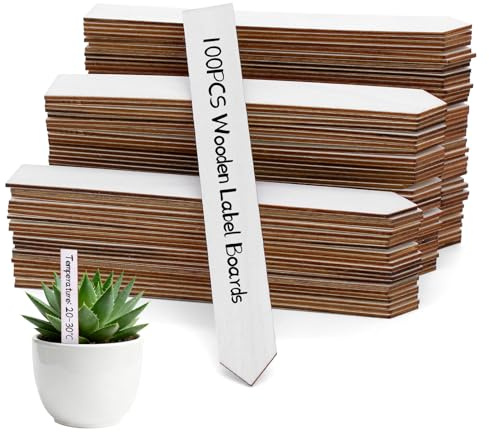 TETEWEVER 100 Stück Pflanzenetiketten Holz Pflanzenschilder Holz | Pflanzschilder Holz Pflanzenstecker zum Beschriften Pflanzen Beschriftungsschilder für Garten, Blumen und Gemüse