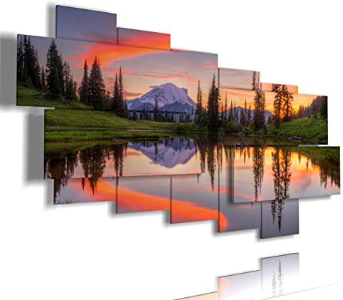 duudaart Quadri 3d Moderni Soggiorno Verticali Rilievo in Montagna Scomposti da per Corridoio Casa Camera Letto Arredamento Luminoso Paesaggi Paesaggio Multipannello Arredo Multilivello 200x111cm