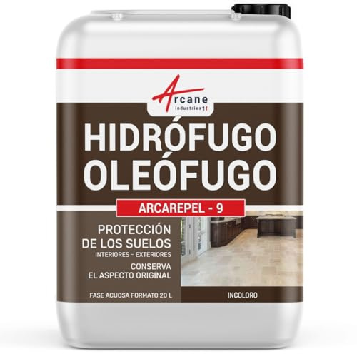 Anti-Tache Sol, Traitement Hydrofuge Oléofuge Terrasse 20 L | Hydrofuge Oléofuge Invisible, Protège des Taches, Imperméabilise Terrasses, Carrelage, Béton, Pierre - Arcane Industries
