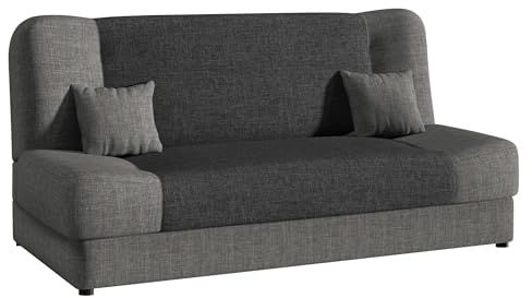 Mirjan24 Schlafsofa Jonas, Sofa mit Bettkasten und Schlaffunktion, Bettsofa, Dauerschläfer-Sofa, Schlafcouch, Materialmix, Couch vom Hersteller, Wohnlandschaft (Lux 05 + Lux 06)