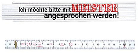 ZOLLSTOCK Spruch MEISTER Lustig Geschenk Meterstab Metermaß Hobby Handwerker