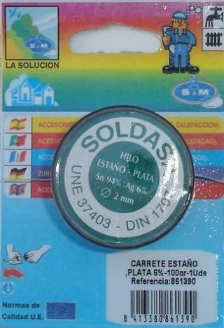 S&M 861390 Carrete Estaño/Plata 6% 100 gr