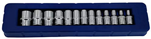 US Pro 13pc 1/4 Dr Shallow Sockets Metric 6 Point Socket CRV 4mm - 14mm New 2077