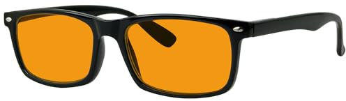 Eyekepper Nachtzeit Blau Licht Blockierung Lesebrille Männer Frauen mit Orange Getönt Filter Linse - Anti Digital Bildschirm Blendung UV Strahl Computer Lesehilfe - Schwarz +1.50