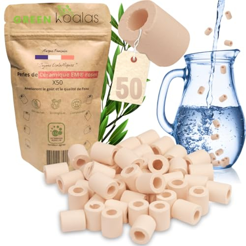 Green Koalas 50 natürliche Keramikperlen EM Rosen, zur Reinigung von Wasser, Keramikkugeln (Rohr) zur Reinigung von Bio-Filter, Anti-Kalk-Filter und Chlor-Karaffe, Wasserbrunnen