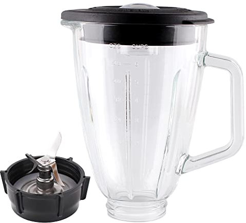 Joyparts Replacement parts 6-Cups Glass Jar With 4-fins Blade, Compatible with Oster Blenders