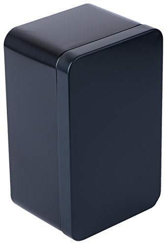 Scatola rettangolare in, portatile, per foglie di tè, argentata, rettangolare, vuota, 13 x 8 x 6 cm, colore: nero