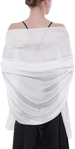 Stola Damen Festlich Schultertuch, dünner Schal für Abendkleid Sommer | Glänzend seidig weich, elegant, Vielseitig bindbar, ganzjährig geeignet,Kleider und Festlichkeiten,Farbvarianten.