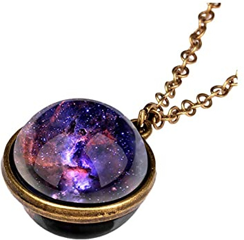 Halskette Glow Double Planet Glass Sided Dark System Anhänger The In Dome Galaxy Halsketten & Anhänger Ketten Mit Namen Gravur