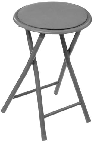 5five - sgabello pieghevole in velluto grigio