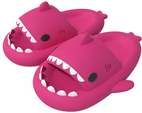 ChayChax Ciabatte Squalo Estive Open Toe Donna Uomo Bambini Coppia Ciabatte da Doccia con Squali Simpatico Cartone Animato, Sandali da Doccia Antiscivolo，Squalo Rosa，36/37 EU