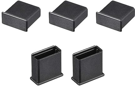 TA-VIGOR 5Pcs USB Cap Port Cover Anti Dust, 13mmx5mm USB Plug Stopper Port Protector Lids Black