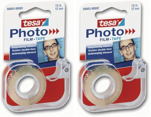 tesa Handabroller mit doppelseitigem Klebefilm für Photos (Packung mit 2)