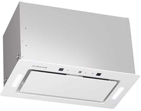 Klarstein Campana Extractora Cocina 52cm con Luces LEDs, Extractor con Filtros Anti Grasa y Panel Táctil, Campanas Extractoras con Flujo Aire 466m³/h, Extractores Cocinas