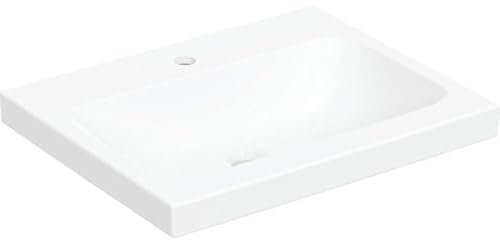 Geberit iCon Light Aufsatzwaschtisch, 60 cm x 48 cm, mit Hahnloch, ohne Überlauf,501847, 501.847.00.6, Farbe: Weiß