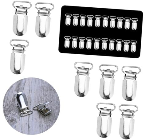 VILLCASE 25 Piezas pinza chupetero clip chupetero clip de la liga del mono pinzas para chupete clips de liga para chupete clips de liga de metal clip de correa Hebilla de ajuste