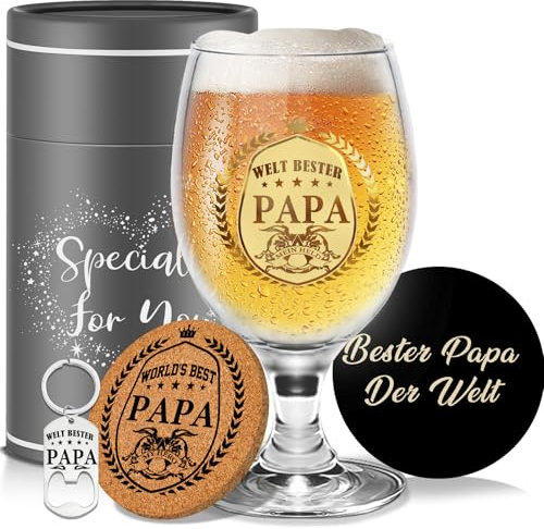 Regalo per papà, bicchieri da birra, regali per la festa del papà, regali per la festa del papà, regali per uomini, papà, compleanno, Natale, festa del papà, figlia, figlio, papà, regalo di birra, set