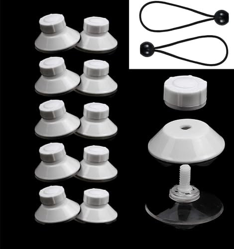 Dometic Fixiersystem, Fixing System no Drilling for Awnings, Wohnmobil ZubehöR, Kampa Saugnapf, Dometic, Camping Accessories Pack of 10 with 2 Rubber Ropes (weiß)