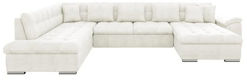 Mirjan24 Eckcouch Ecksofa Niko, Design Sofa Couch mit Schlaffunktion U-Sofa Große Farbauswahl Wohnlandschaft (Ecksofa Rechts, Flow 06)