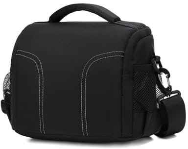 Nayubo Camera Bag Compact Camera Case Photography Messenger Shoulder Bag for DSLR/SLR/Mirrorless Camera Waterproof Crossbody Bag with Removable Dividers and Strap (Black)