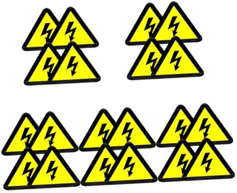 iplusmile 100sheets High Voltage Electric Shock Warning Decals Adhesive Safety Stickers Caution Labels for Equipment and Construction Sites