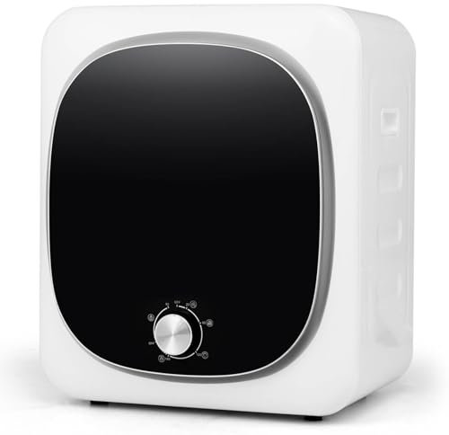 COSTWAY 4kg Mini Vented Tumble Dryer, 800W Compact Laundry Dyer with 5 Drying Modes, Stainless Steel Tub & Overheat Protection, Front Load Wall Mounted Stackable Tabletop Clothes Dryer Machine