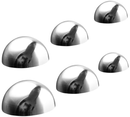 VINTORKY Edelstahl Halbkugel Gartenkugel 6 Stück Hochglanzpolierte Spiegelkugeln Für Garten Dekoration Hohlkugel Mit Einzigartigem Reflexionseffekt Für Außendekoration 51mm-150mm