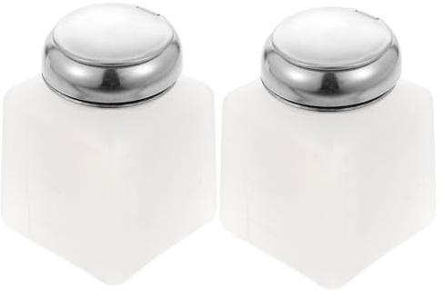 WEKADRIN 2pcs Anti-static Press Bottle Alcohol Pump Dispenser 100ml White Pe with Cover Easy to Use Keeps out Impurities for Nail Treatment Makeup