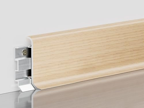 Plinthe Plinthe De 1.6m De Long Finition Bois, Profilé Mural En Aluminium Et Métal, Moulure De Sol Pour Salon, Chambre À Coucher, Intérieure, Balcon, Couloir(Style-1,H 6cm(2 2/5 in))