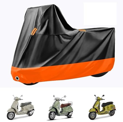 Motorrad Abdeckplane Outdoor Motorradabdeckung Wasserdicht 420D Motorrad Garage Plane Verriegelungslöcher, Motorradplane Abdeckung Winterfest für Piaggio Vespa GTV GTS GT60 125 200 250 300
