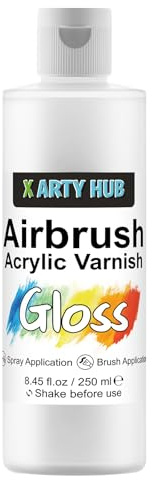 X ARTY HUB Barniz Acrílico Brillante | Sellador para Arcilla al Aire, Manualidades y Pinturas | Evita Grietas, Amarilleamiento y Descoloramiento | Impermeable, Resistente a Manchas y Humedad | 250 ml
