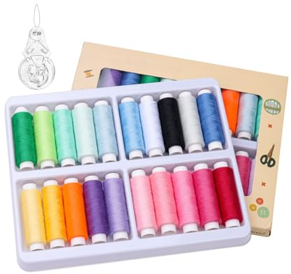20 Color Polyester Sewing Threads, Durable Sewing Thread Set, Suitable for Household Handmade DIY(90m/100yds Each Roll)