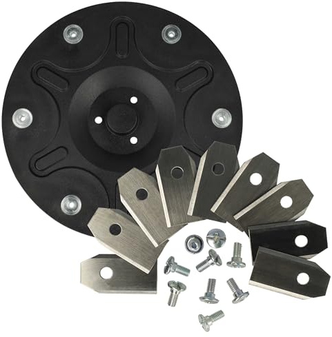 vhbw Zubehör-Set kompatibel mit Segway Navimow i105E, i110n, i108E Rasenmäher - 1x Messerteller, 9x Messerklingen + Schrauben
