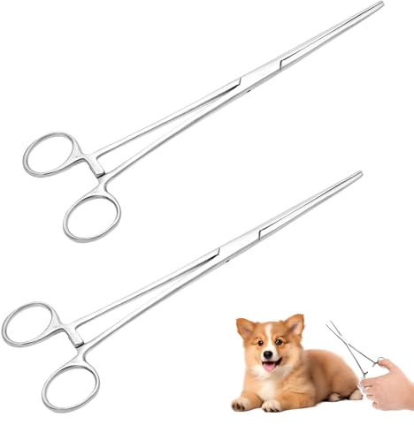 Menibeuty 2 Piezas Pinzas de Bloqueo, 12.5cm Tijeras para Perros, Pinzas para Mascotas, Kit Sutura para Cuidado de Mascotas, Kit de Sutura para la Limpieza de Orejas de Mascotass