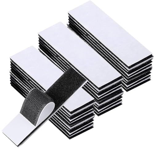 40 Pack 20 Pairs Hook and Loop Strips Heavy Duty 0.79x3.9 Inch - Self Adhesive Reusable Double Sided Sticky Tape for Walls, Doors, Tables - Strong & Sticky Strips Tape