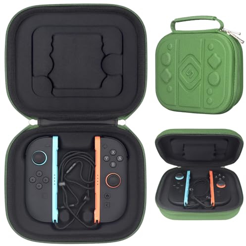 sisma Housse de Protection pour Joycon 2 (G)(D) avec Dragonnes, Pochette Étui de Transport pour Ranger et protéger Manettes Originale Switch 2, Vert