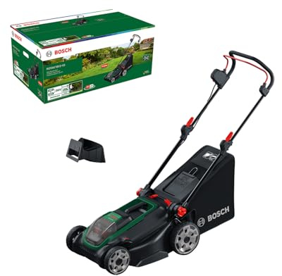 Bosch Tondeuse à gazon sans-fil ROTAK18V2-43 (largeur de coupe: 43 cm, hauteur de coupe: 30-75 mm, sac de ramassage en tissu de 50 l, accessoire de mulching, sans batterie)